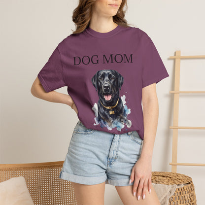 Dog Mom T‑Shirt with Custom Pet Portrait — Personalized Dog Mom Tee