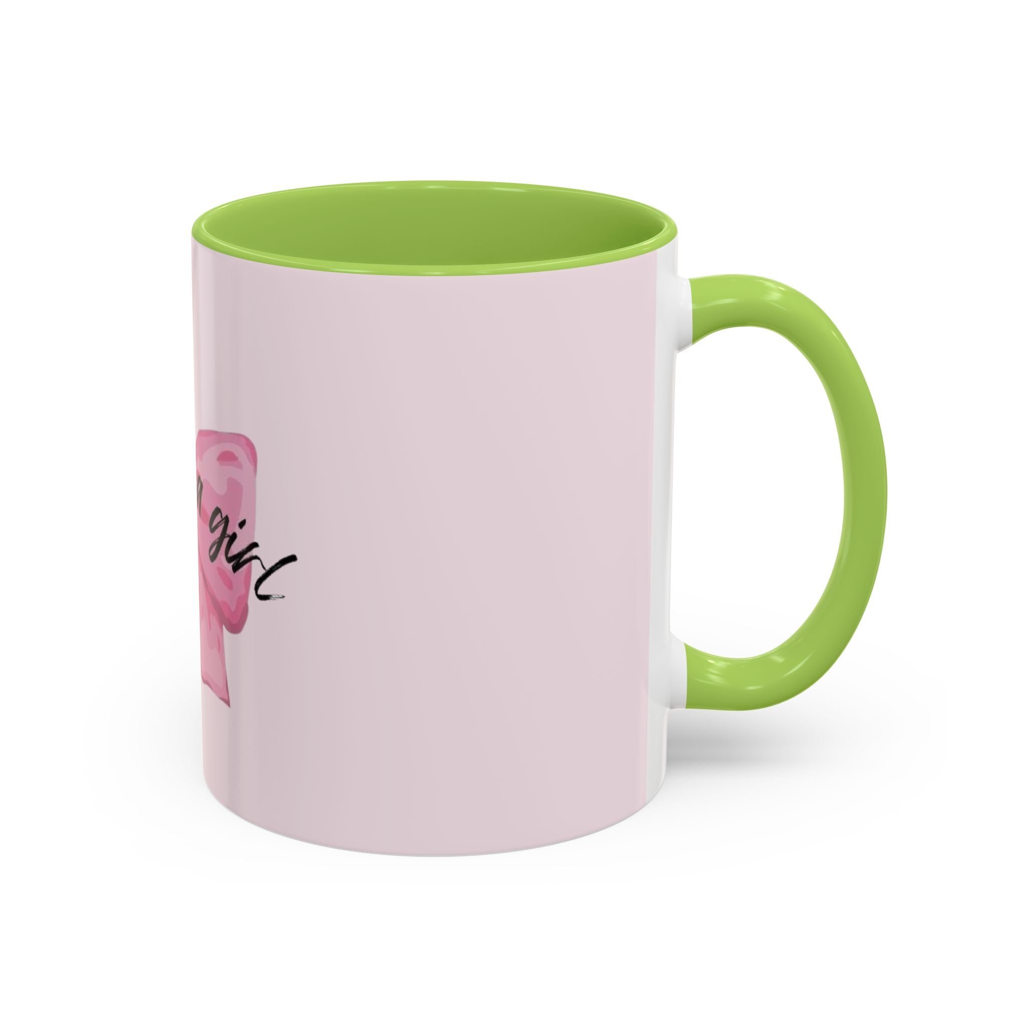 Pink Bow Accent Coffee Mug — "I'm Just a Girl" Cute Feminine Tea & Coffee Cup