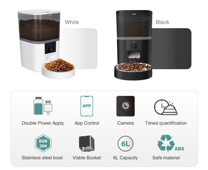 Adjustable Performance Pet Feeder with Video Camera for Remote Monitoring and Feeding