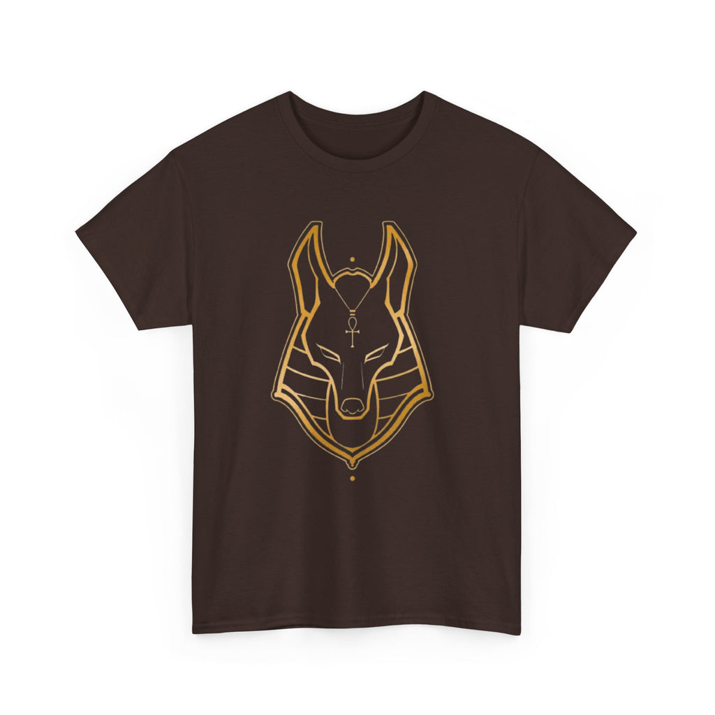 Anubis Line Art Tee — Minimal Egyptian God Fox Mask T-Shirt