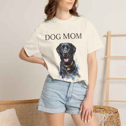 Dog Mom T‑Shirt with Custom Pet Portrait — Personalized Dog Mom Tee