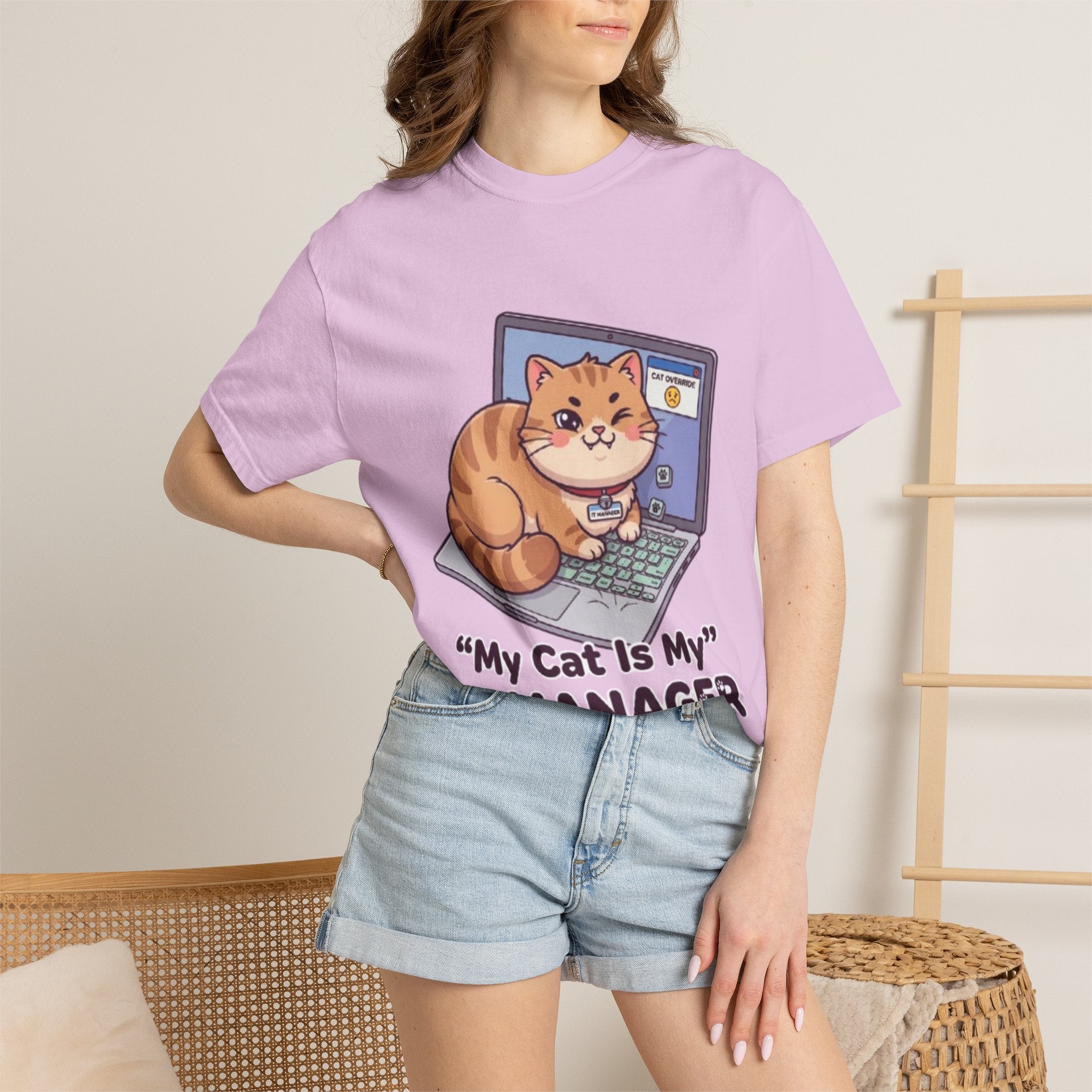 IT Manager Cat T-Shirt — "My Cat Is My IT Manager" Cute Techie Tee for Cat Lovers