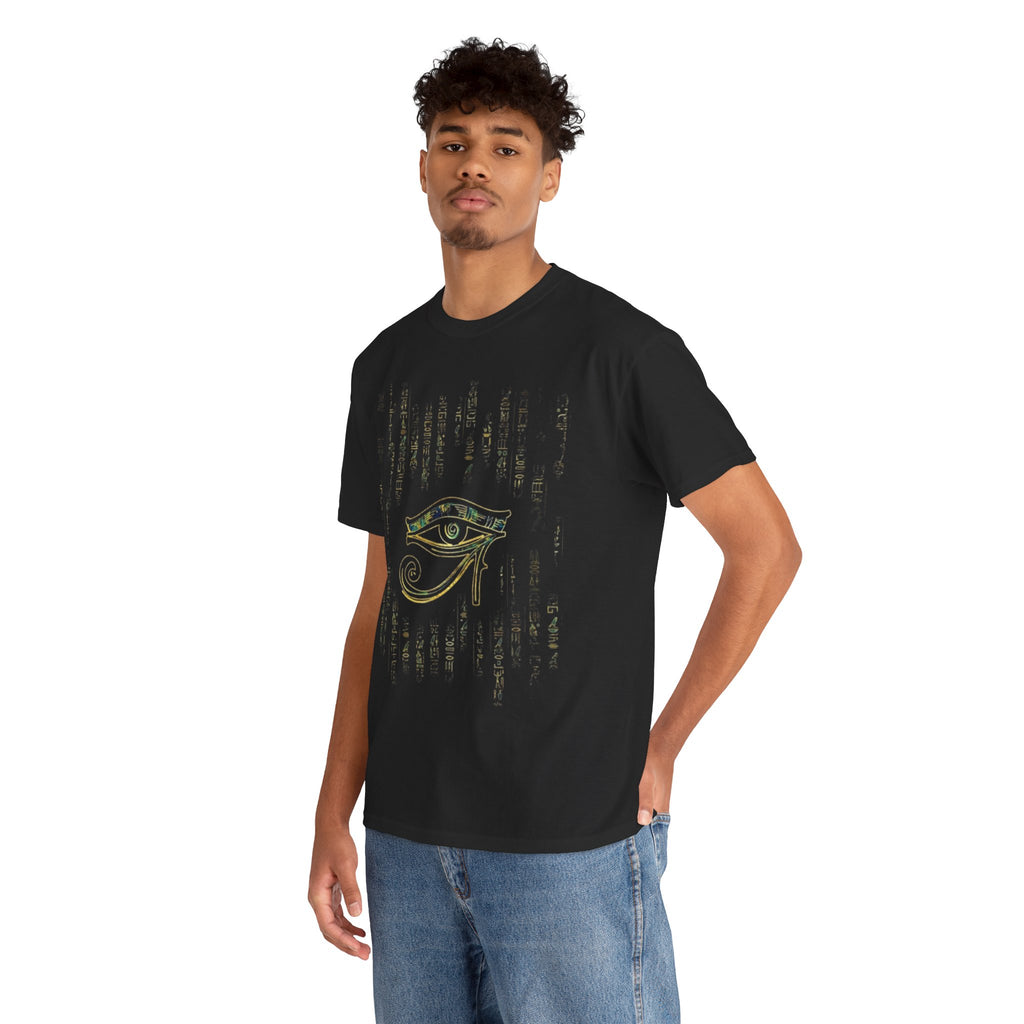 Eye of Horus Graphic Tee — Ancient Egyptian Script T-Shirt
