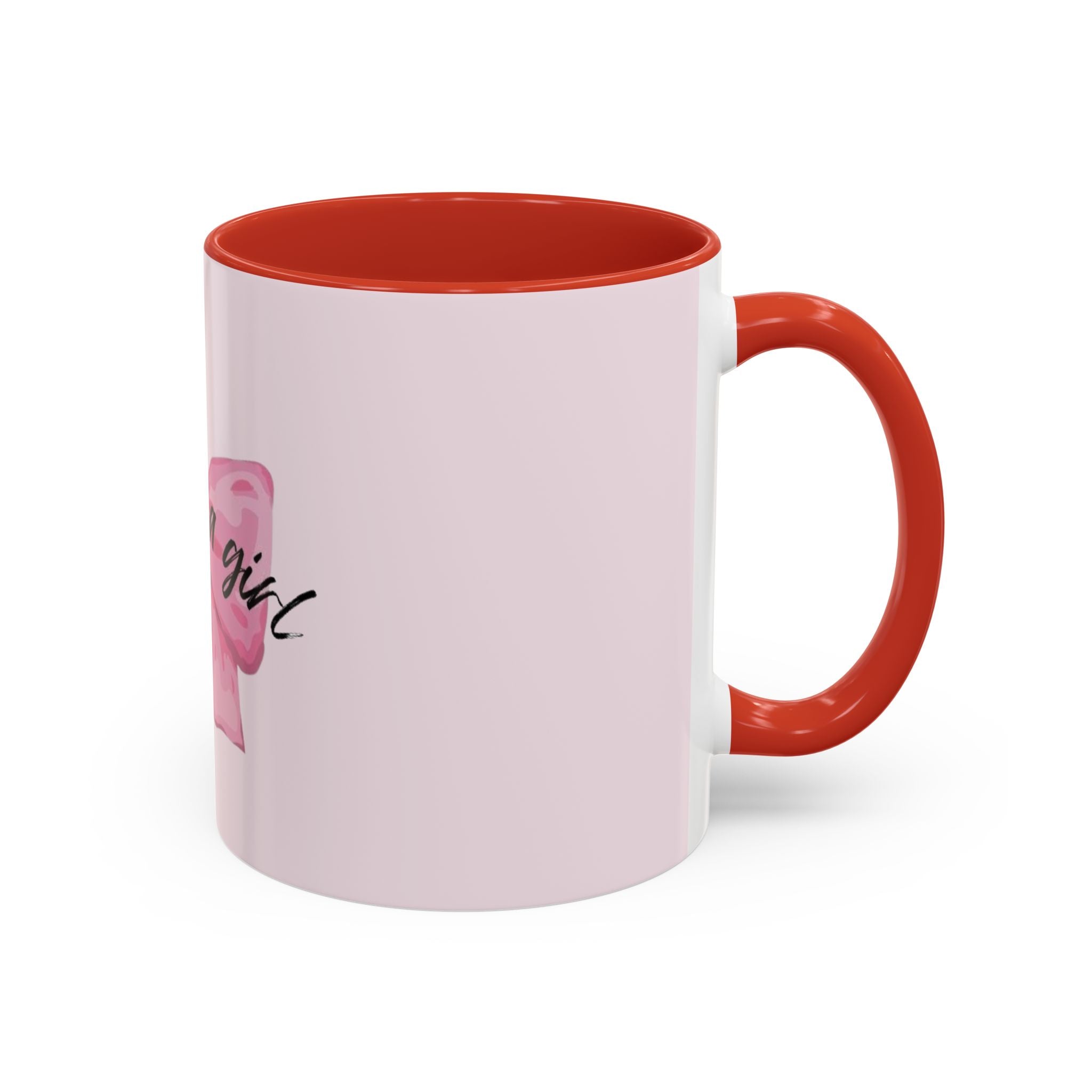 Pink Bow Accent Coffee Mug — "I'm Just a Girl" Cute Feminine Tea & Coffee Cup