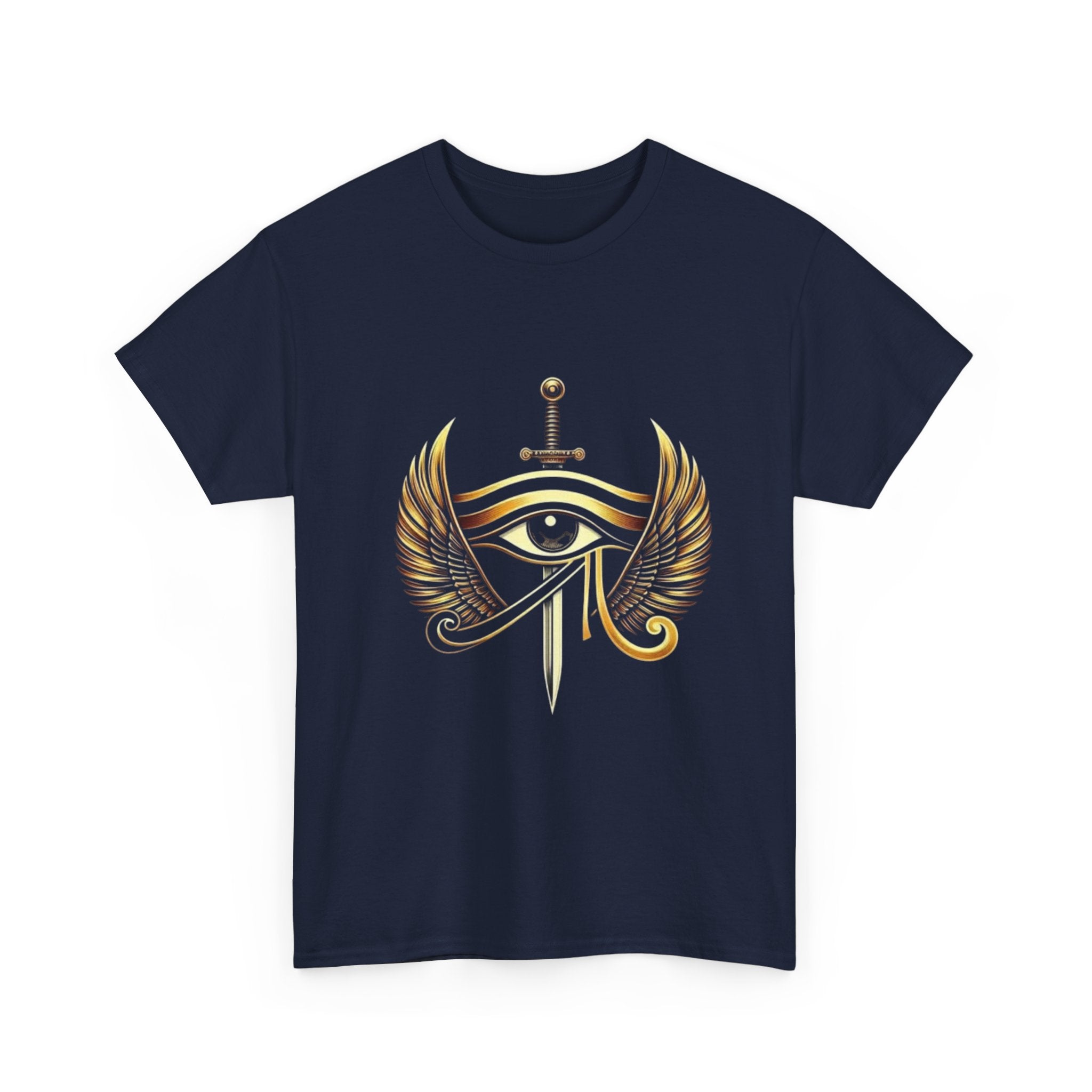 Eye of Horus Sword T‑Shirt — Egyptian Symbol Tee with Winged Eye Design