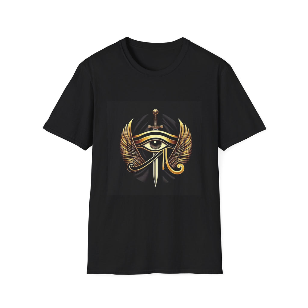 Eye of Horus Sword T-Shirt — Gold Winged Egyptian Symbol Tee