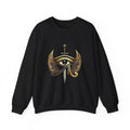 Eye of Horus Sword Crewneck Sweatshirt – Egyptian Winged Protection Graphic