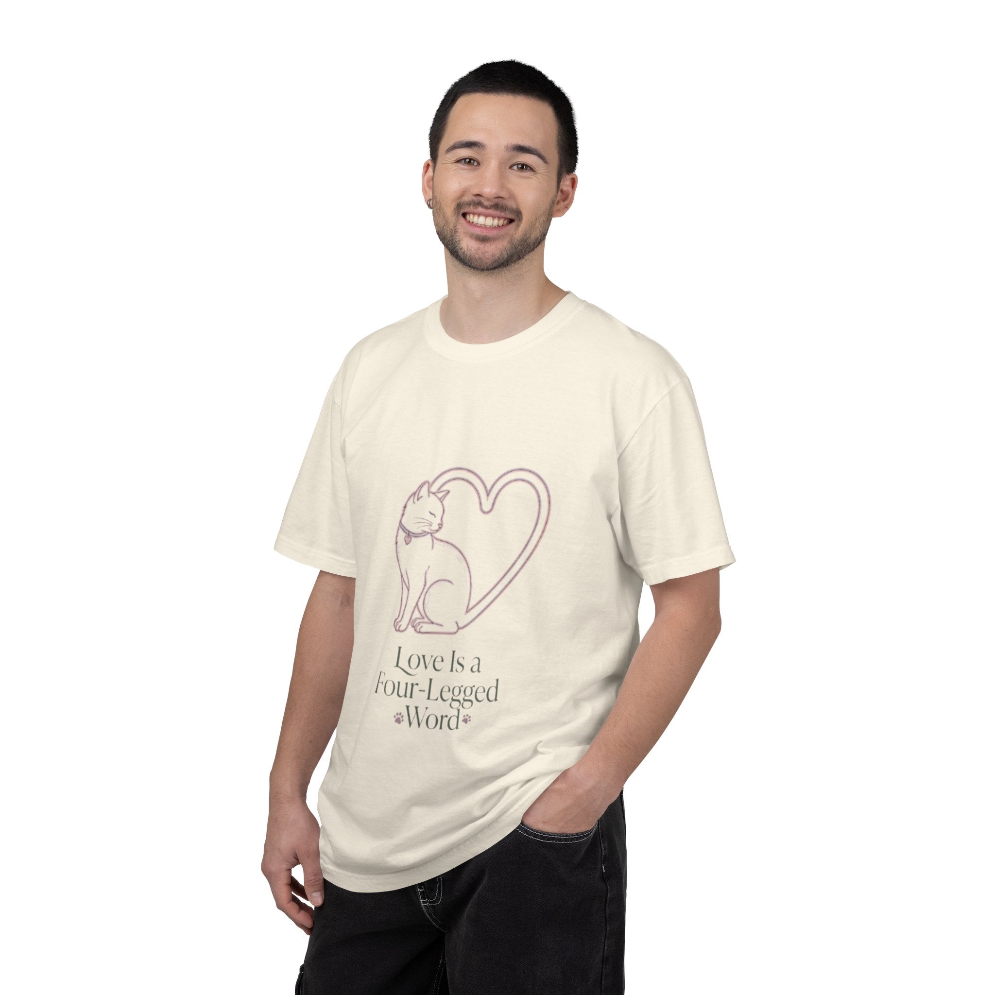 Cat Love T-Shirt — "Love Is a Four-Legged Word" Graphic Tee