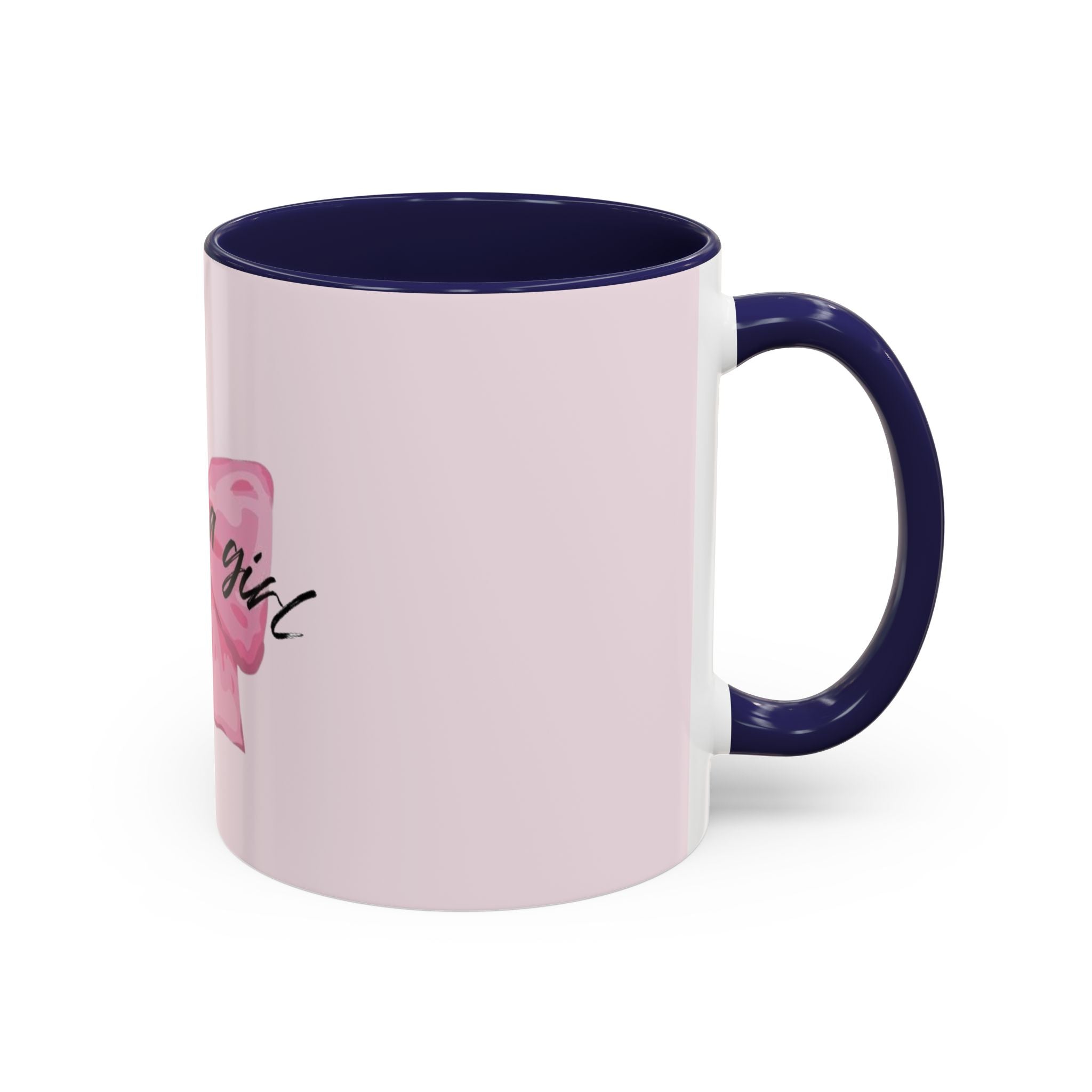Pink Bow Accent Coffee Mug — "I'm Just a Girl" Cute Feminine Tea & Coffee Cup