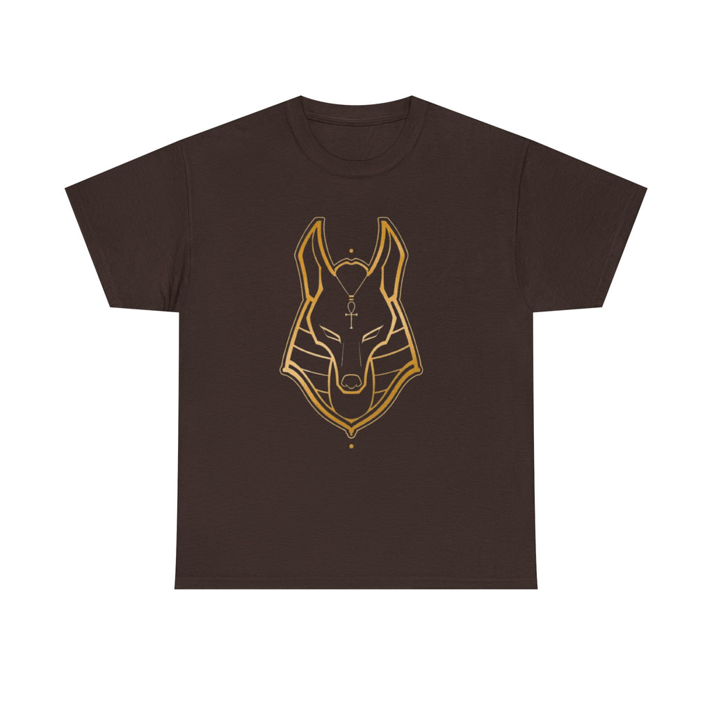 Anubis Line Art Tee — Minimal Egyptian God Fox Mask T-Shirt