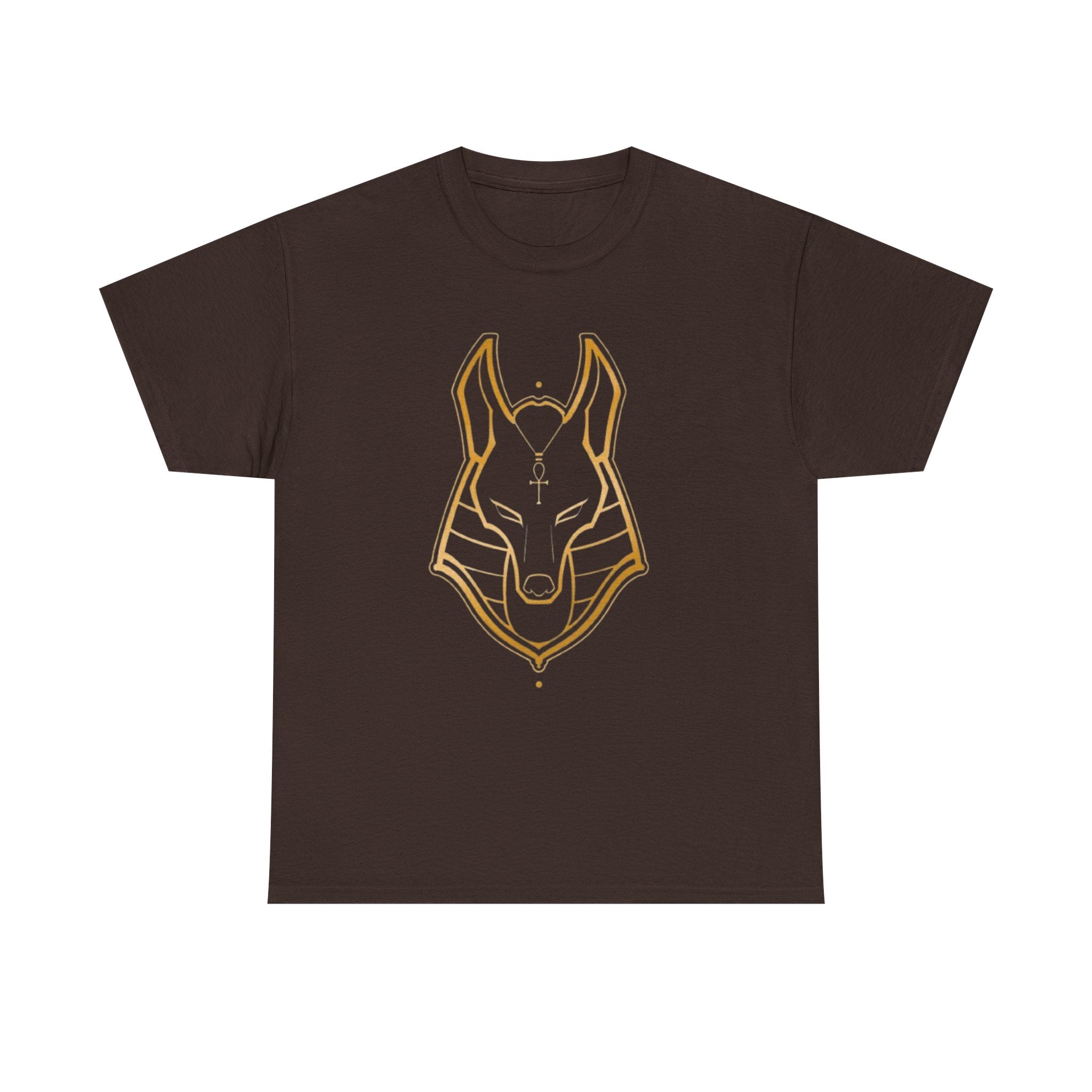 Anubis Line Art Tee — Minimal Egyptian God Fox Mask T-Shirt