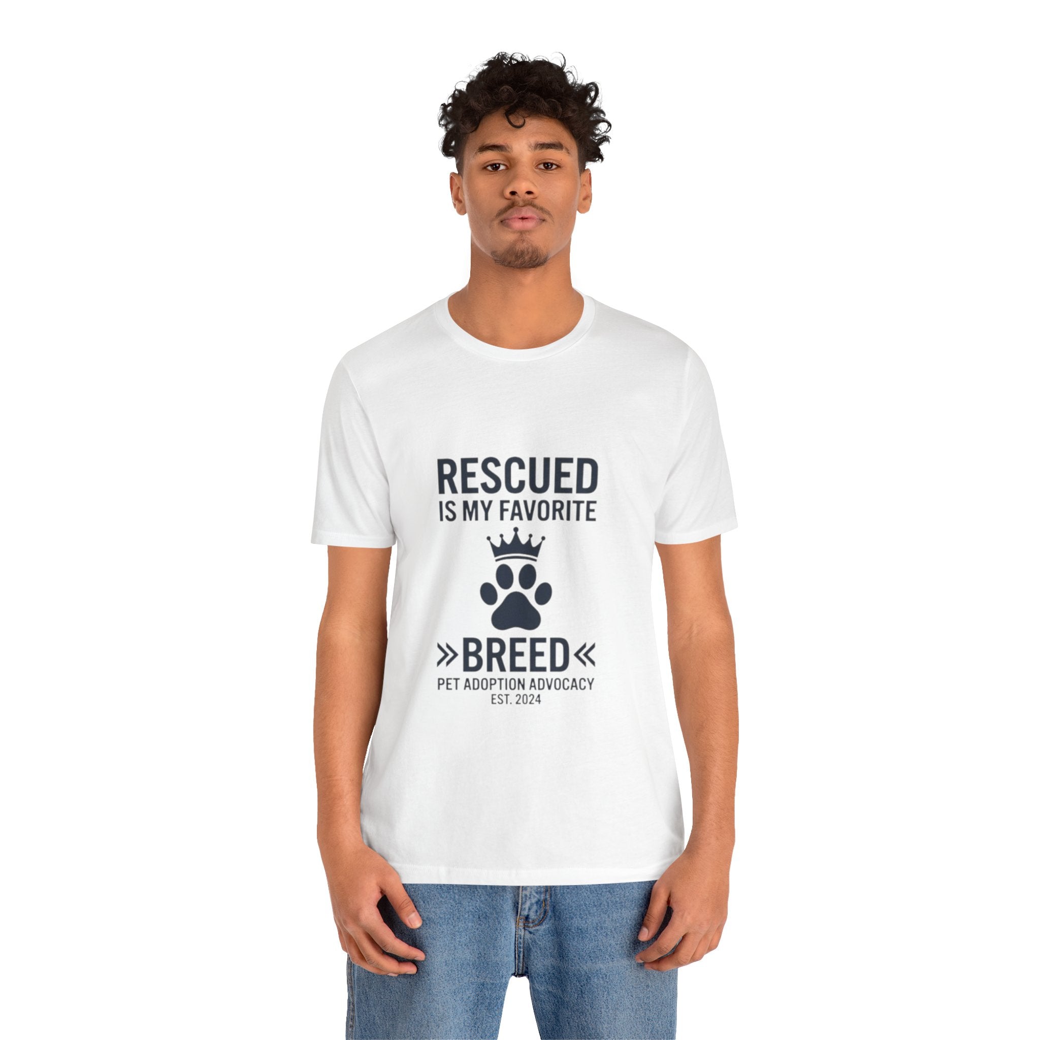Rescued Is My Favorite Breed T-Shirt — Pet Adoption Advocacy Tee