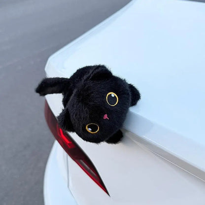 Magnetic Plush Cat Car Decor – 14cm Kawaii Stuffed Animal Ornament for Car Dashboard, Side Mirror, Refrigerator, Locker, and More