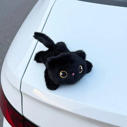 Magnetic Plush Cat Car Decor – 14cm Kawaii Stuffed Animal Ornament for Car Dashboard, Side Mirror, Refrigerator, Locker, and More