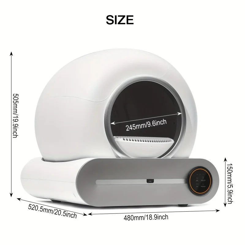 New 65L Automatic Smart Cat Litter Box Self Cleaning Fully Enclosed Large Cat Toilet Litter Tray