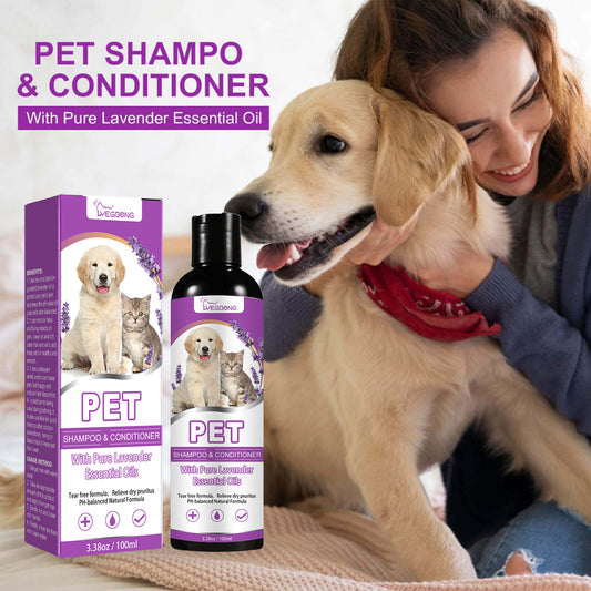Pet Shampoo for Bathing – Relieves Skin Itching, Softens Hair, Prevents Knots – Gentle, Soothing Formula for Healthy Coat