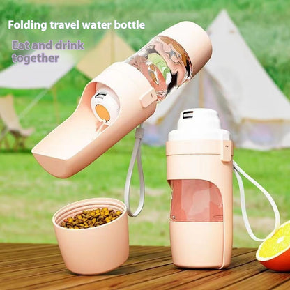 2-in-1 Travel Dog Water Bottle and Feeder – Portable Pet Water Dispenser for Outdoor Use, Drinking Feeder for Pets on the Go, Convenient Pet Water Cup for Travel and Outings