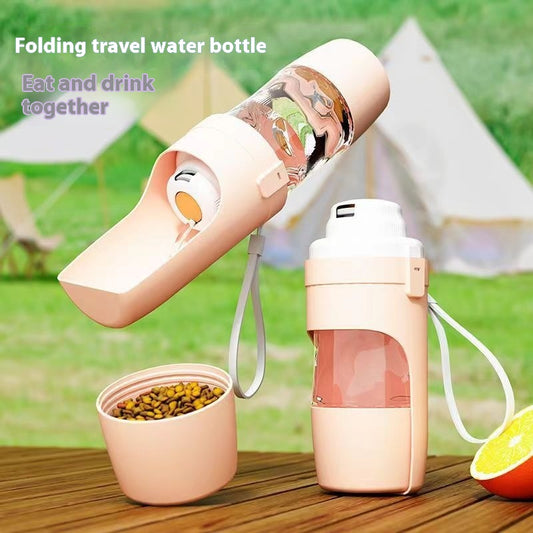 2-in-1 Travel Dog Water Bottle and Feeder – Portable Pet Water Dispenser for Outdoor Use, Drinking Feeder for Pets on the Go, Convenient Pet Water Cup for Travel and Outings