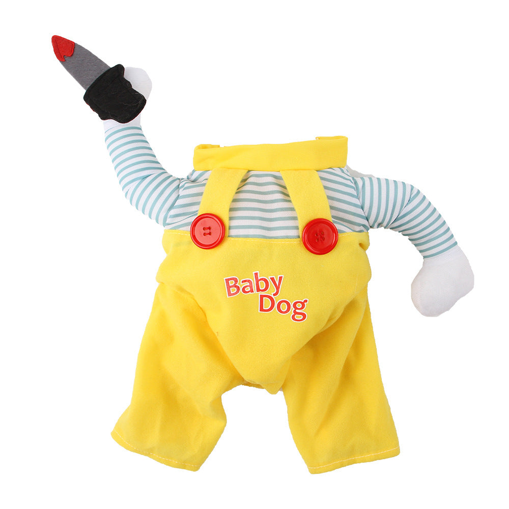 Creative Yellow Assassin Knife Cat Costume Clothing for Pets