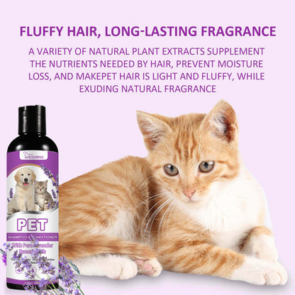Pet Shampoo for Bathing – Relieves Skin Itching, Softens Hair, Prevents Knots – Gentle, Soothing Formula for Healthy Coat