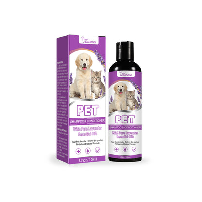 Pet Shampoo for Bathing – Relieves Skin Itching, Softens Hair, Prevents Knots – Gentle, Soothing Formula for Healthy Coat