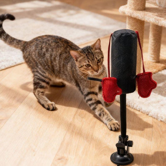 Household Cat Boxing Rack Spring Toy – Interactive Cat Toy for Active Play and Exercise